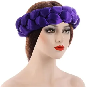 Attractive Satin Twist Braids Hair Tie Headbands for Women Hair Accessories Elastic Hair Bands Ladies Turban Bandage Headwear