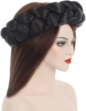 Attractive Satin Twist Braids Hair Tie Headbands for Women Hair Accessories Elastic Hair Bands Ladies Turban Bandage Headwear