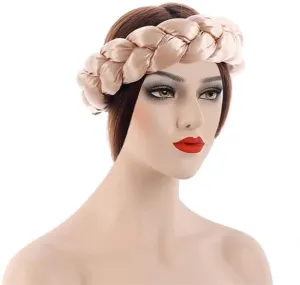Attractive Satin Twist Braids Hair Tie Headbands for Women Hair Accessories Elastic Hair Bands Ladies Turban Bandage Headwear