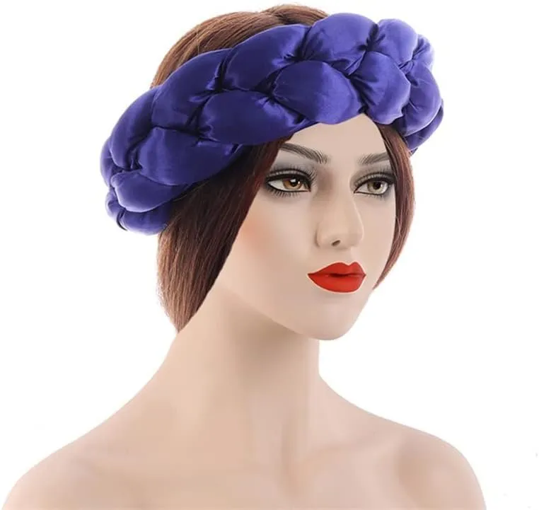 Attractive Satin Twist Braids Hair Tie Headbands for Women Hair Accessories Elastic Hair Bands Ladies Turban Bandage Headwear