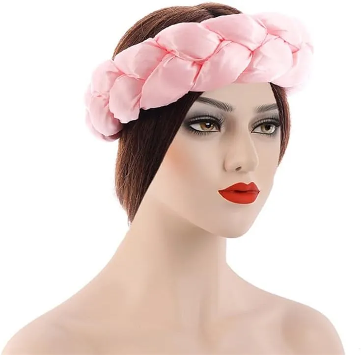 Attractive Satin Twist Braids Hair Tie Headbands for Women Hair Accessories Elastic Hair Bands Ladies Turban Bandage Headwear