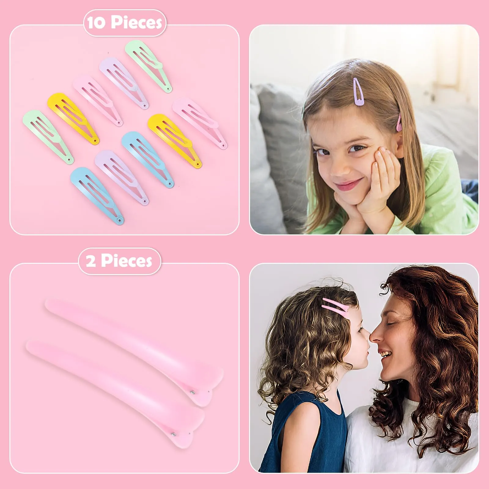 Auroray 2200 Pcs Clear Hair Ties, Hair Loop Styling Tool Set with Hair Tie Cutter, Elastic Hair Accessories for Toddler Baby Girl Women