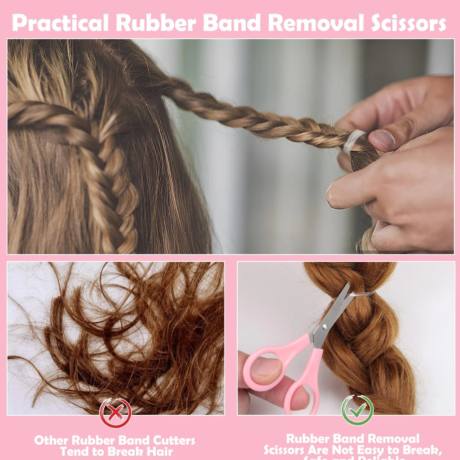 Auroray 2200 Pcs Clear Hair Ties, Hair Loop Styling Tool Set with Hair Tie Cutter, Elastic Hair Accessories for Toddler Baby Girl Women