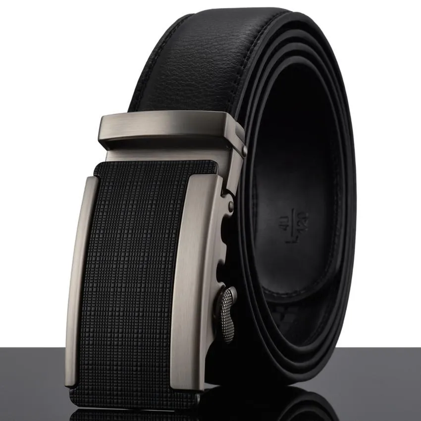 Automatic Buckle Cowhide Leather Men's Belt