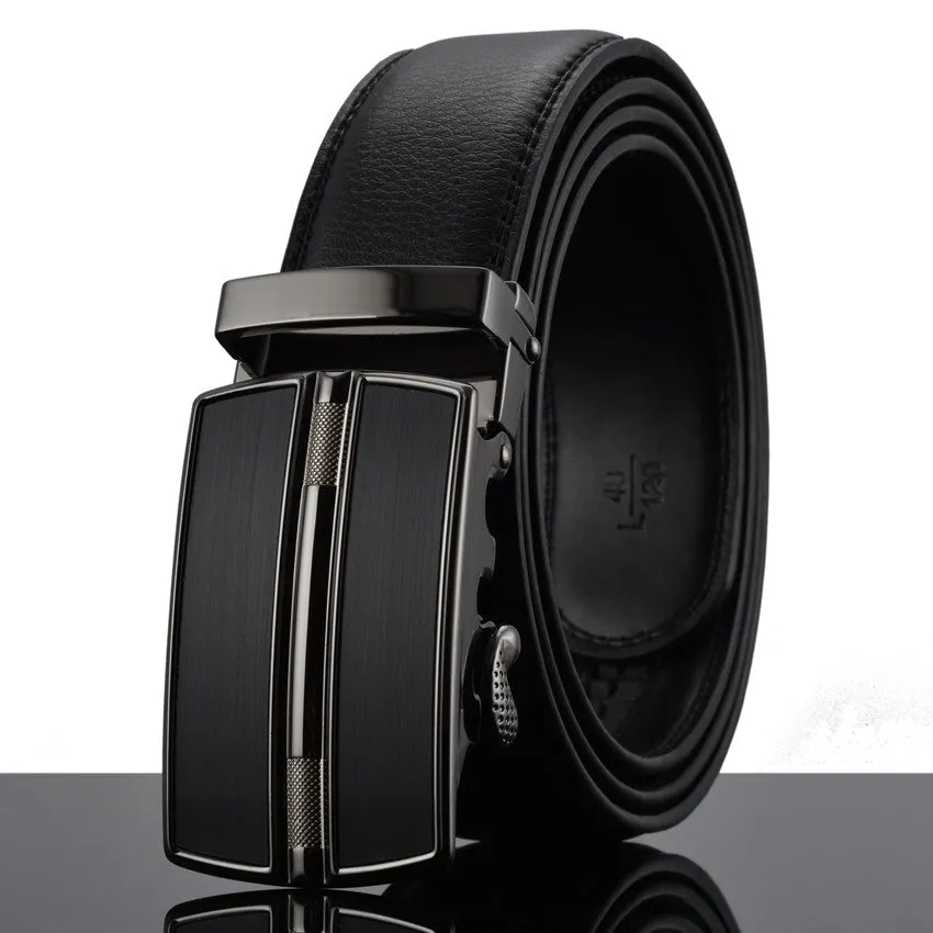 Automatic Buckle Cowhide Leather Men's Belt
