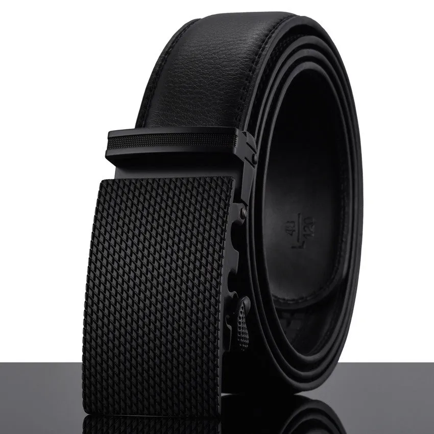 Automatic Buckle Cowhide Leather Men's Belt