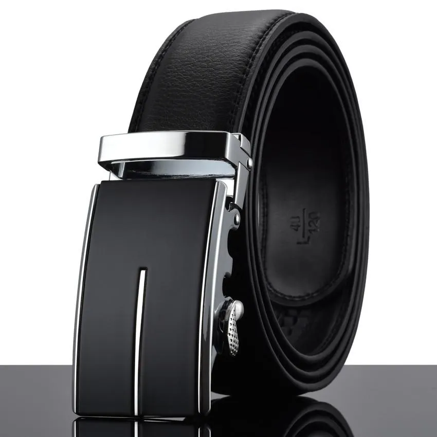 Automatic Buckle Cowhide Leather Men's Belt