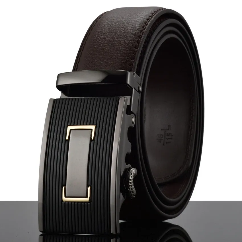 Automatic Buckle Cowhide Leather Men's Belt