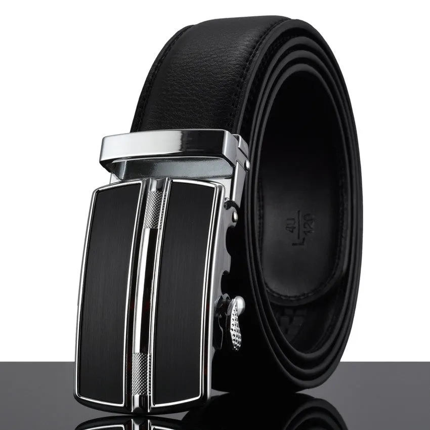 Automatic Buckle Cowhide Leather Men's Belt