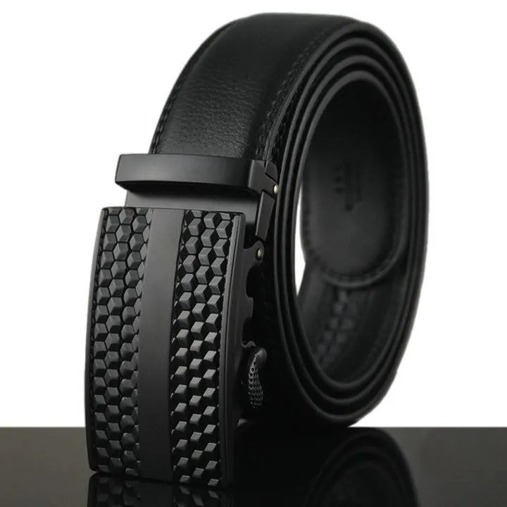 Automatic Buckle Cowhide Leather Men's Belt