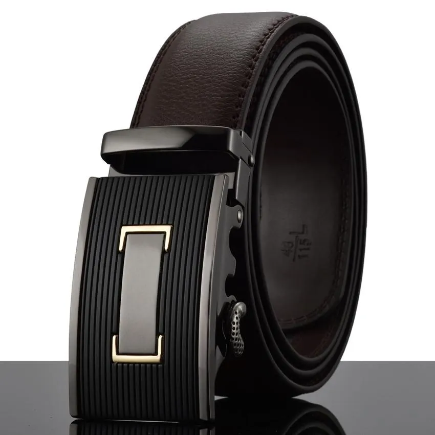 Automatic Buckle Cowhide Leather Men's Belt