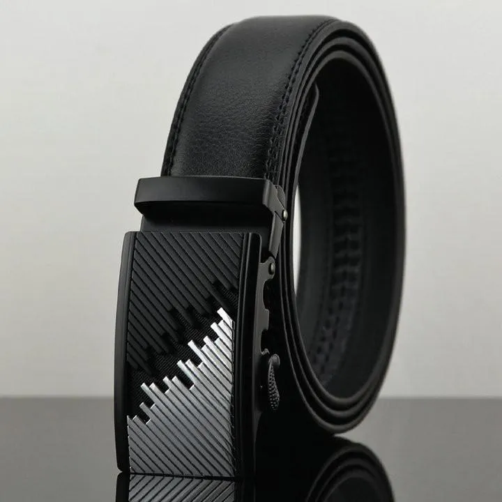 Automatic Buckle Cowhide Leather Men's Belt