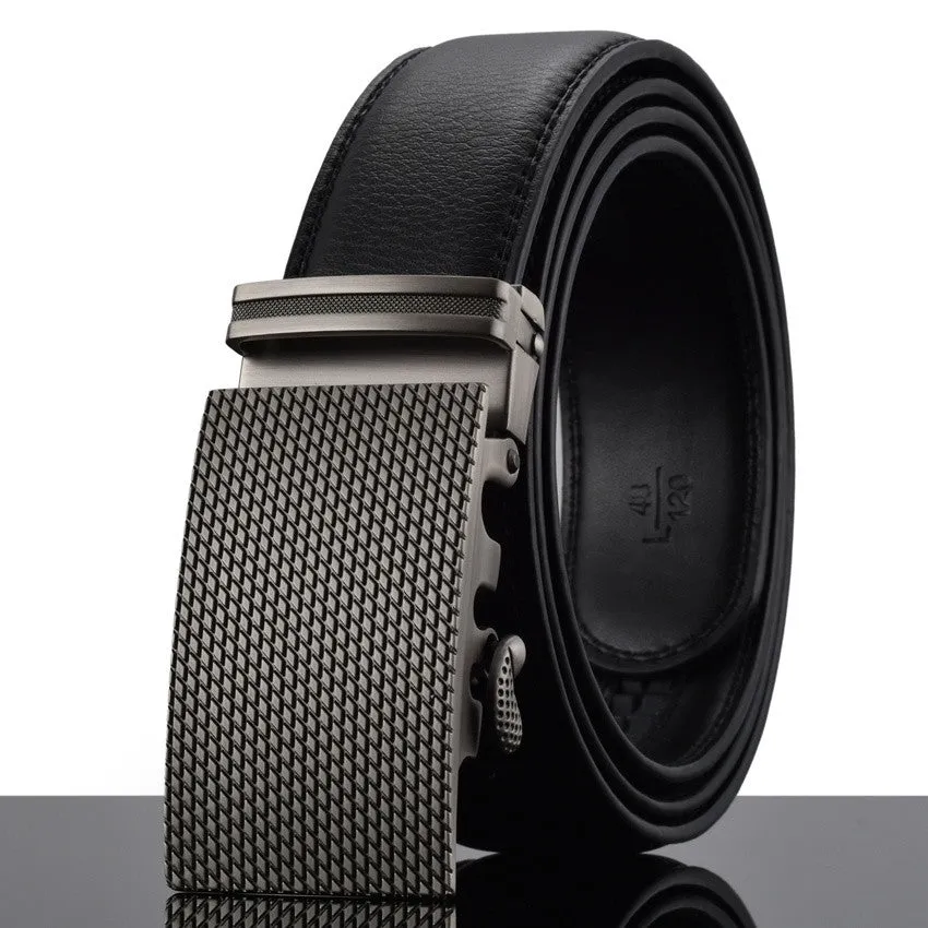 Automatic Buckle Cowhide Leather Men's Belt