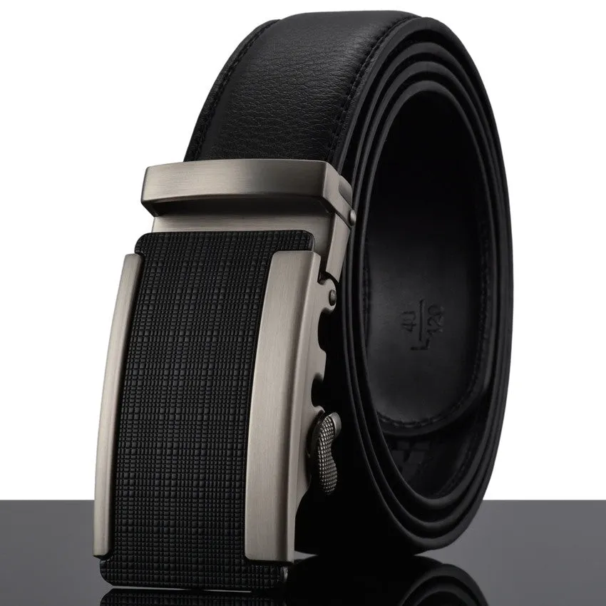 Automatic Buckle Cowhide Leather Men's Belt