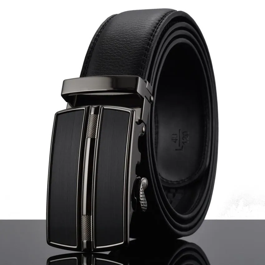 Automatic Buckle Cowhide Leather Men's Belt