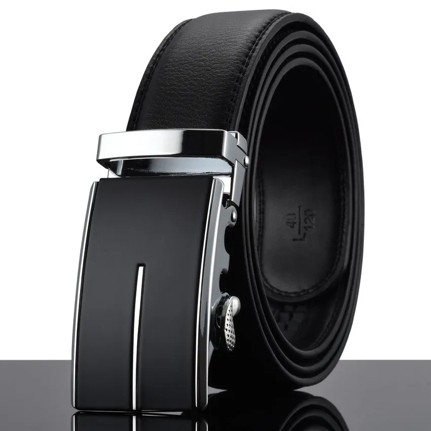 Automatic Buckle Cowhide Leather Men's Belt