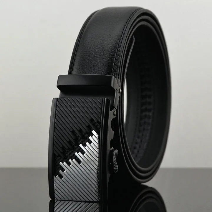 Automatic Buckle Cowhide Leather Men's Belt