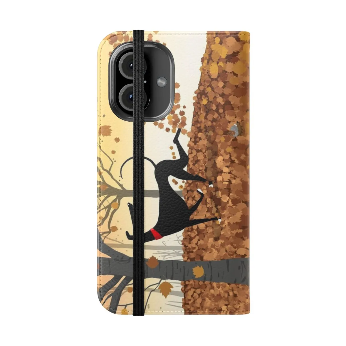 Autumn-Inspired Greyhound and Cartoon Phone Case