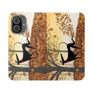Autumn-Inspired Greyhound and Cartoon Phone Case