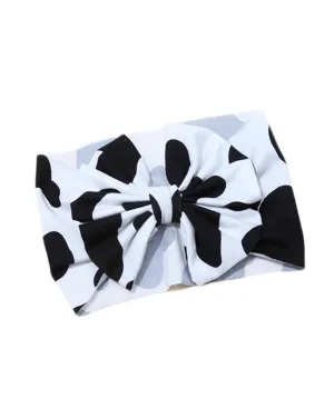 Baby Cow Turban Headband with Stria Hair Bows and Headwrap BBG52 (B4-Turban)