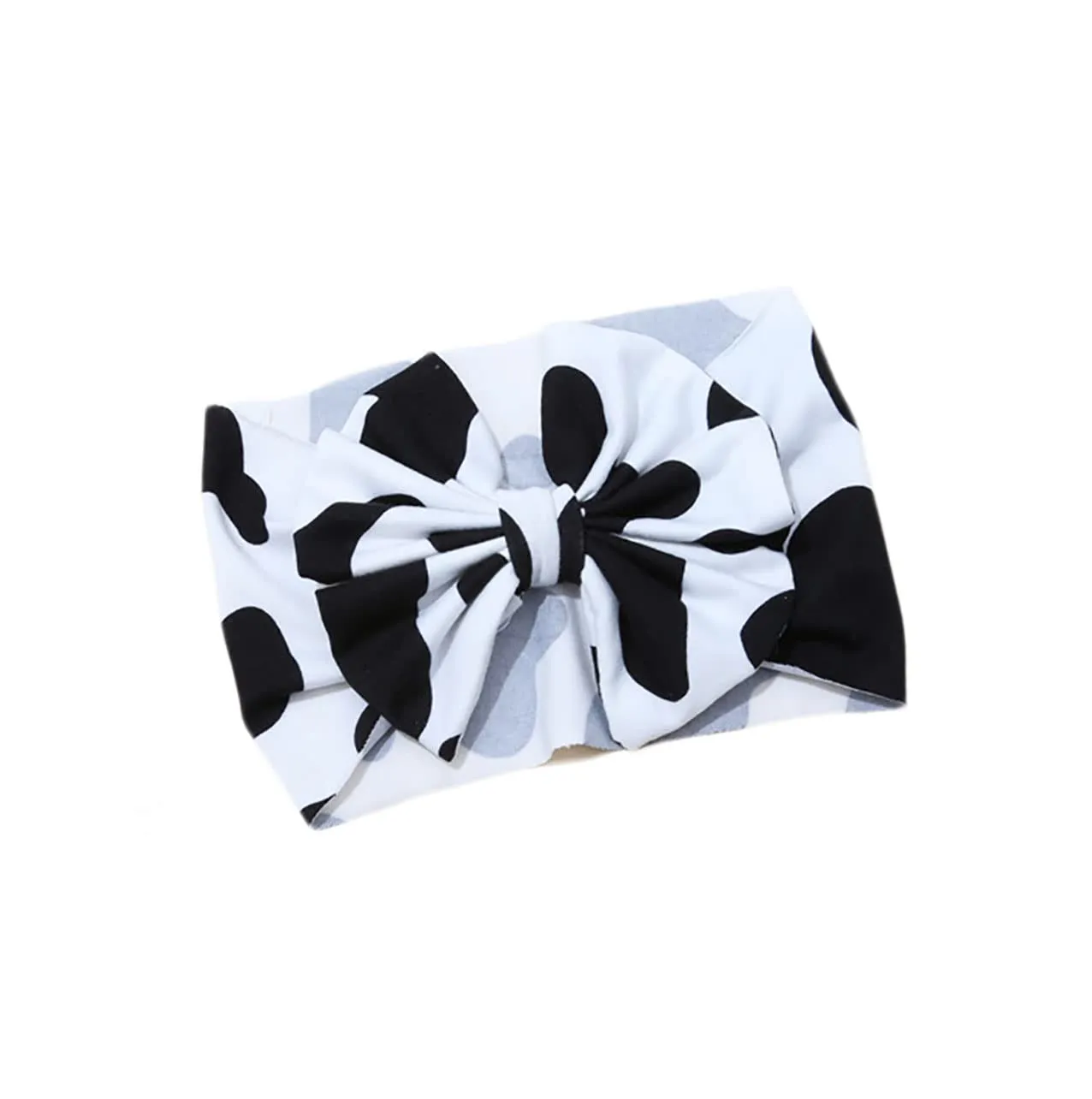 Baby Cow Turban Headband with Stria Hair Bows and Headwrap BBG52 (B4-Turban)