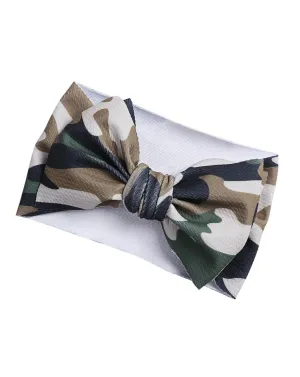 Baby Girls Camo Turban Headband Baby Camouflage Bowknot Baby Camo Hair Bow Headwear BBG81 (B1-Turban)