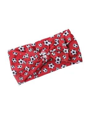 Baby Girls Soccer Headband Turban Infant Football Hairband Bowknot Newborn Soccer Bow Headwarp BTB10 (A4)