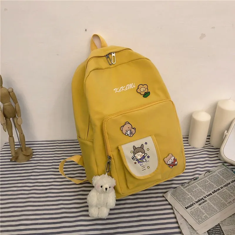 Backpacks Women Cartoon Printed Sweet Kawaii Large Capacity Students Bag Preppy Fashion Womens Korean Style Backpack Travel Bags