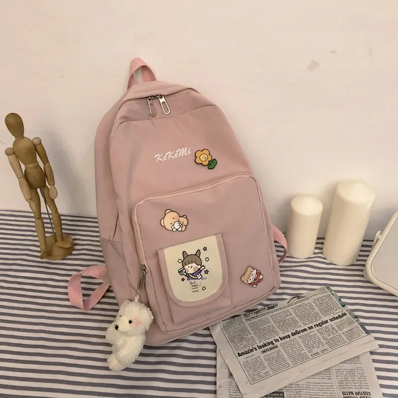 Backpacks Women Cartoon Printed Sweet Kawaii Large Capacity Students Bag Preppy Fashion Womens Korean Style Backpack Travel Bags