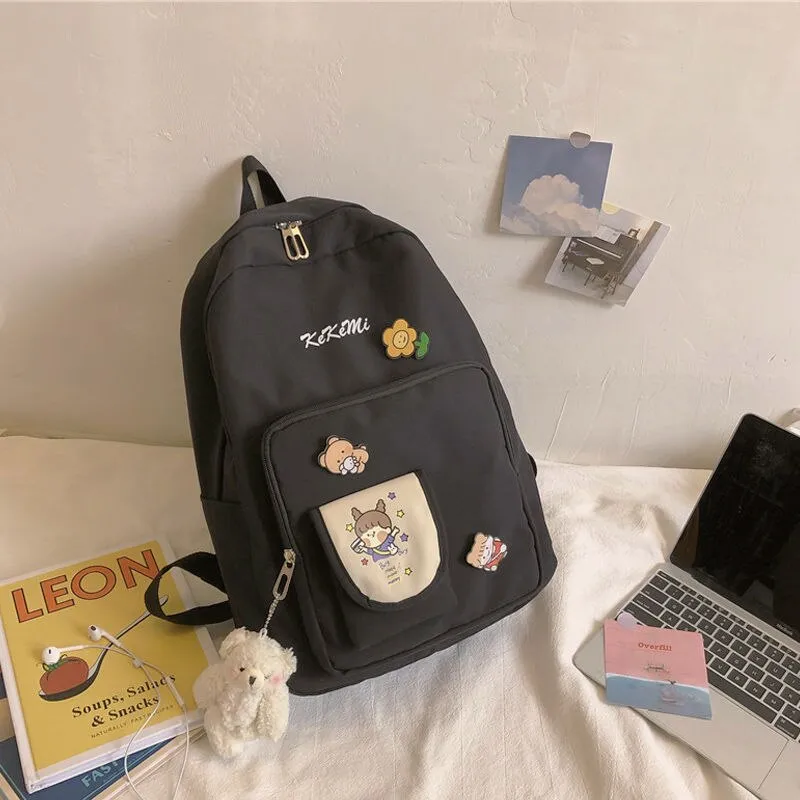 Backpacks Women Cartoon Printed Sweet Kawaii Large Capacity Students Bag Preppy Fashion Womens Korean Style Backpack Travel Bags