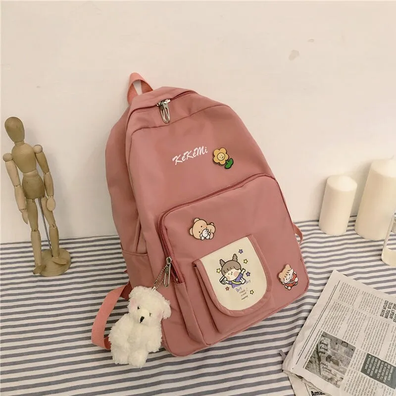 Backpacks Women Cartoon Printed Sweet Kawaii Large Capacity Students Bag Preppy Fashion Womens Korean Style Backpack Travel Bags