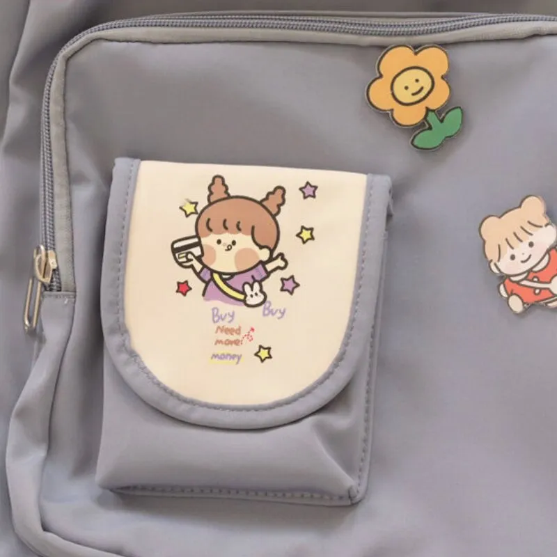 Backpacks Women Cartoon Printed Sweet Kawaii Large Capacity Students Bag Preppy Fashion Womens Korean Style Backpack Travel Bags