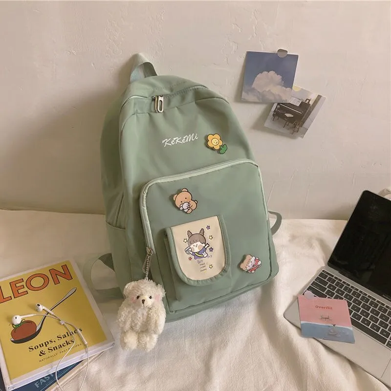 Backpacks Women Cartoon Printed Sweet Kawaii Large Capacity Students Bag Preppy Fashion Womens Korean Style Backpack Travel Bags