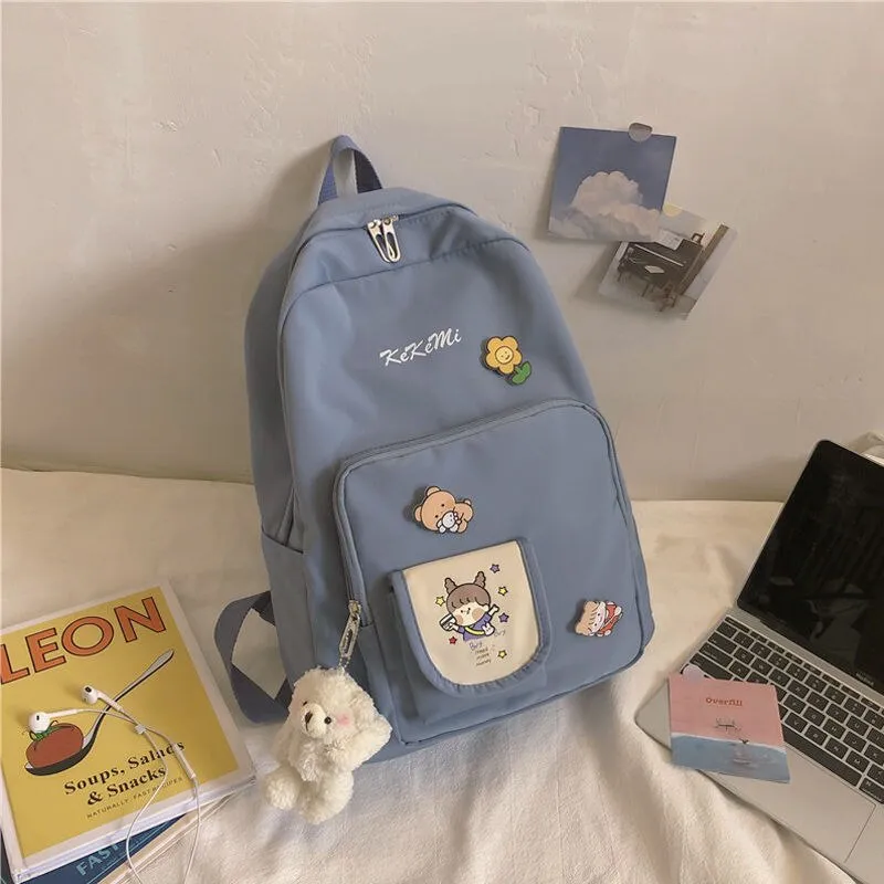 Backpacks Women Cartoon Printed Sweet Kawaii Large Capacity Students Bag Preppy Fashion Womens Korean Style Backpack Travel Bags