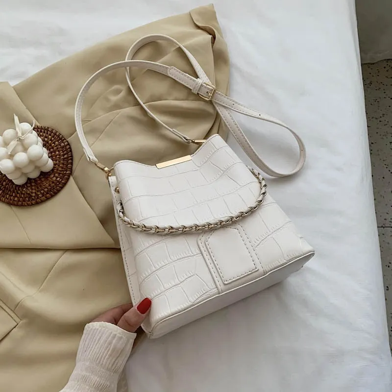 Bags For Women 2021 Newest Luxury Handbags Trendy Leather Bucket Bag Ladies Cat Bow-Knot Pattern Messenger Shoulder Bag Hot Sale