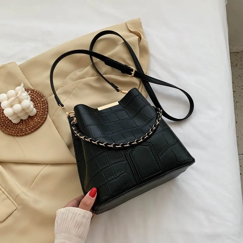 Bags For Women 2021 Newest Luxury Handbags Trendy Leather Bucket Bag Ladies Cat Bow-Knot Pattern Messenger Shoulder Bag Hot Sale