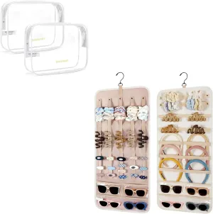 BAGSMART Clear Toiletry Bag Claw Clip Organizer