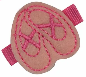 Ballet Slippers Felt Hair Clippie