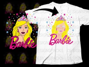 Barbie Princess Graphic Print Casual Png Digital Download
