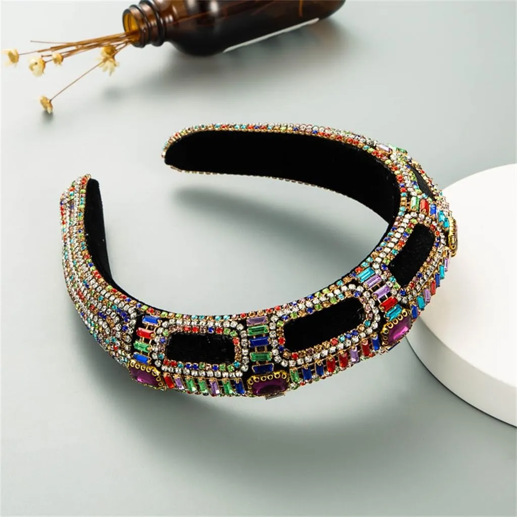 Baroque Heavy Duty Full Diamond Pearl Velvet Hair Band Temperament Hair Accessories