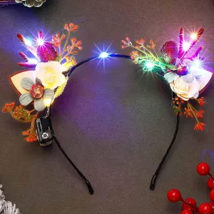 BARTOSI Light Up Christmas Headband Reindeer Antlers Hair Band LED Xmas Hair Hoop Holiday Party Festival Hair Accessories for Women and Girls