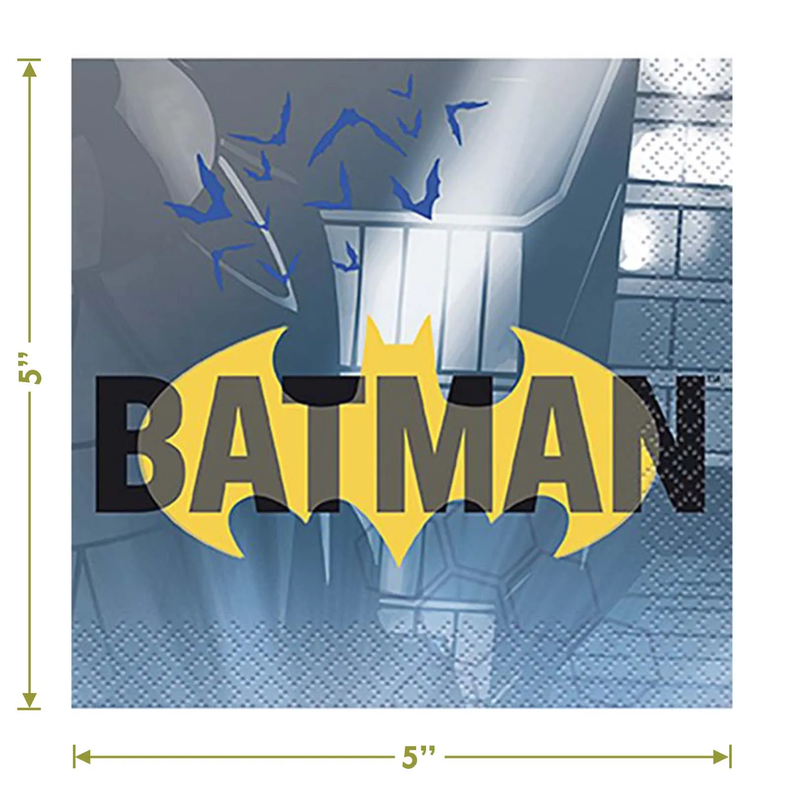 Batman Party Supplies - Batman Superhero Paper Dessert Plates and Beverage Napkins (Serves 16)