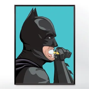 Batman Superhero Tooth Brush Bathroom Poster
