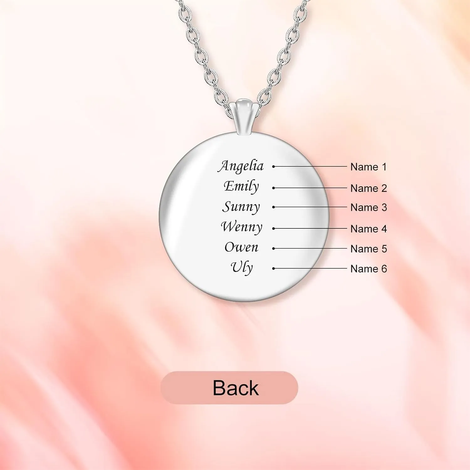 BAUMA AUTO Personalized Mothers Necklace with 1-8 Simulated Birthstones Custom Floating Memory Lockets Necklace Engraved Family Name Necklace Gifts for Women Mom Birthday