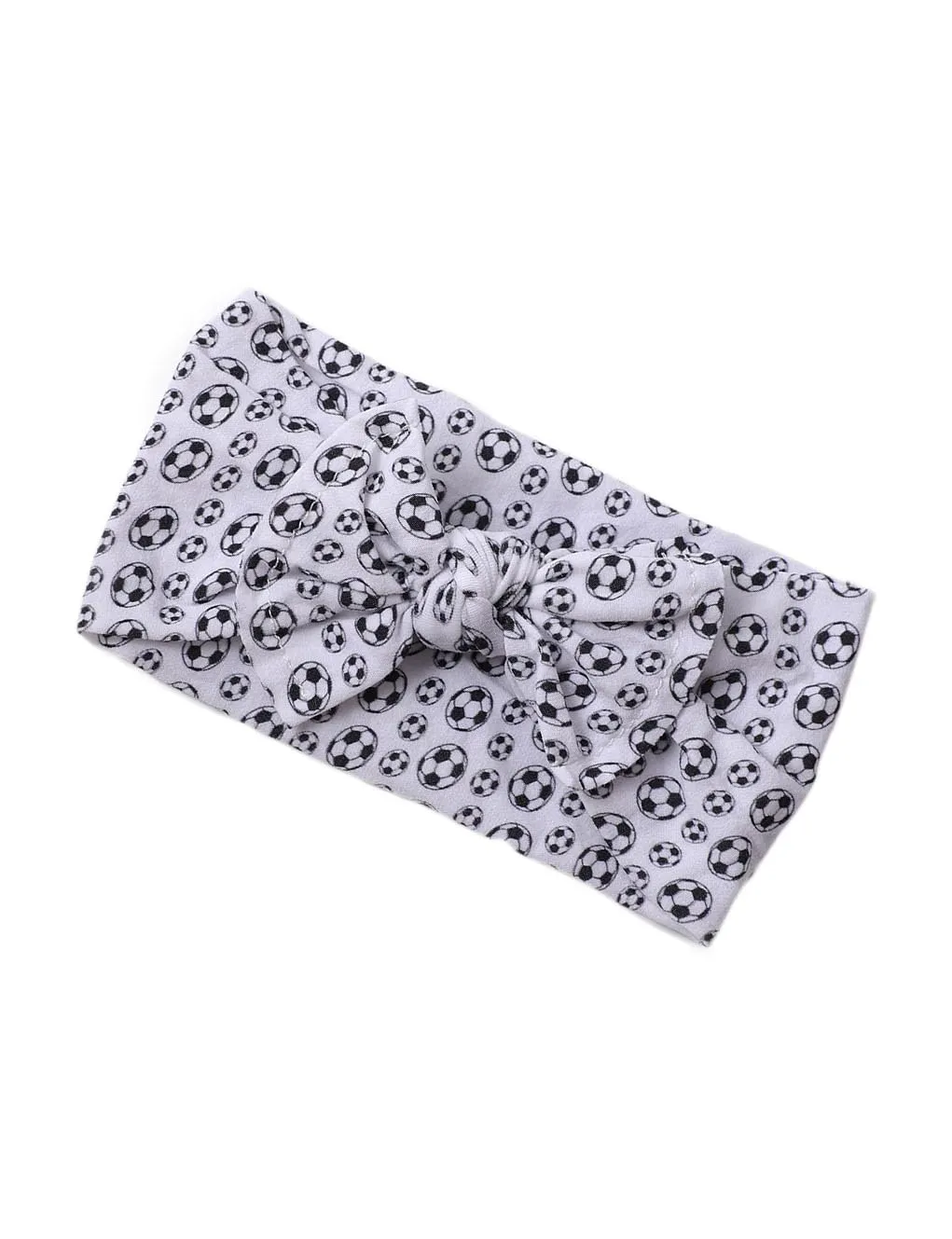 BBTDIN Baby Girls Soccer Headband Turban Infant Football Hairband Bowknot Newborn Soccer Bow Headwarp BTB10 (A1-White)