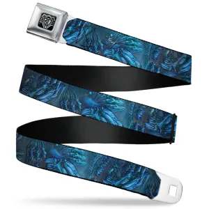 BD Wings Logo CLOSE-UP Full Color Black Silver Seatbelt Belt - TJ-Brutal Blue Webbing