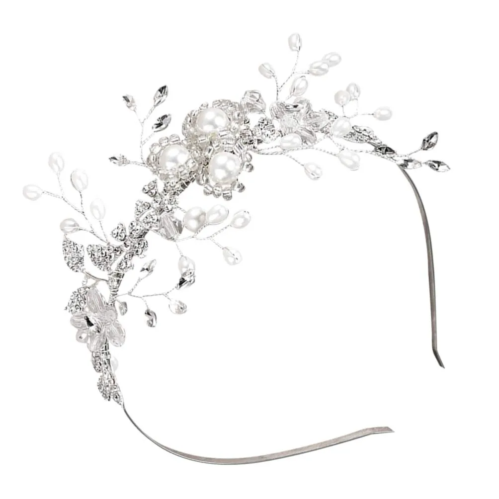 Beaupretty Elegant Bridal Headband 1pc Pearl Flower Headwear for Wedding Women's Headdress Accessory