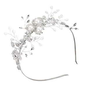 Beaupretty Elegant Bridal Headband 1pc Pearl Flower Headwear for Wedding Women's Headdress Accessory