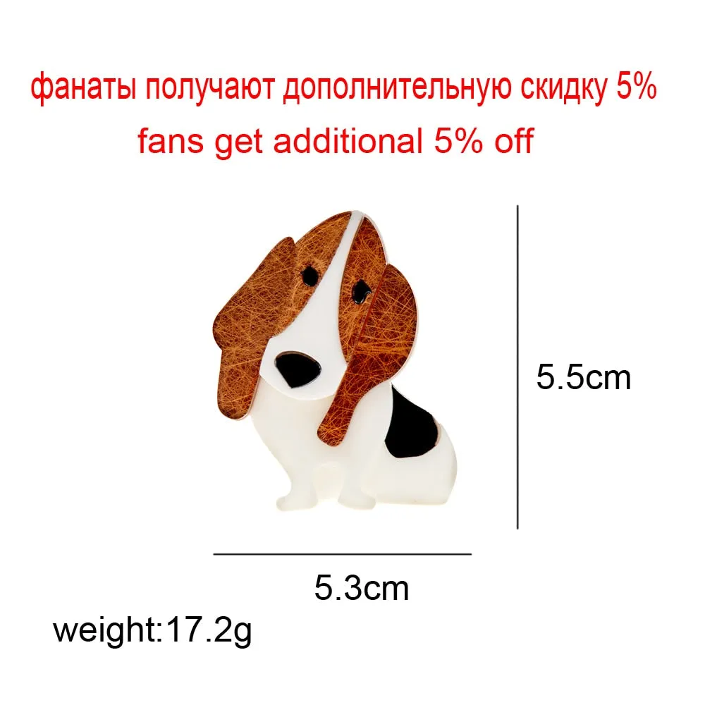 Beautiful Cute Acrylic Long Ear Dog Brooches For Women