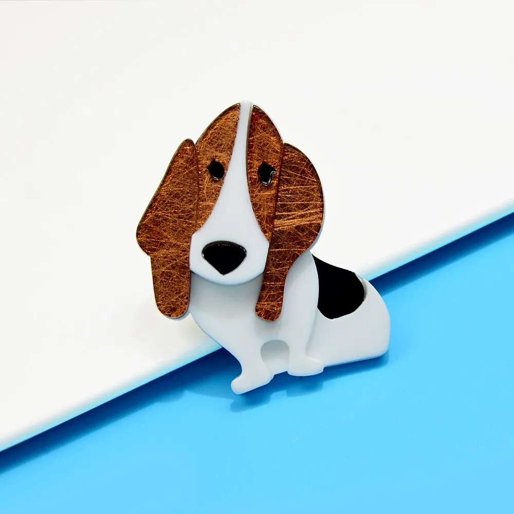 Beautiful Cute Acrylic Long Ear Dog Brooches For Women